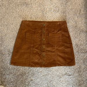 Corduroy mini skirt brown